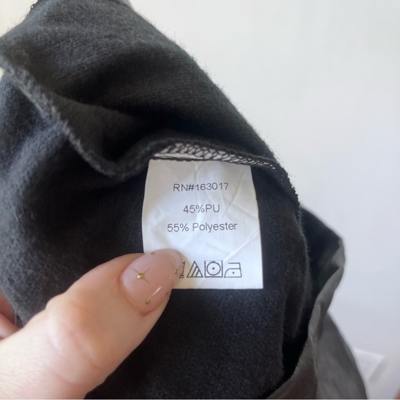 Princess Polly Encore Black Faux Leather High Rise Straight Leg Pants 6 - Picture 13 of 14